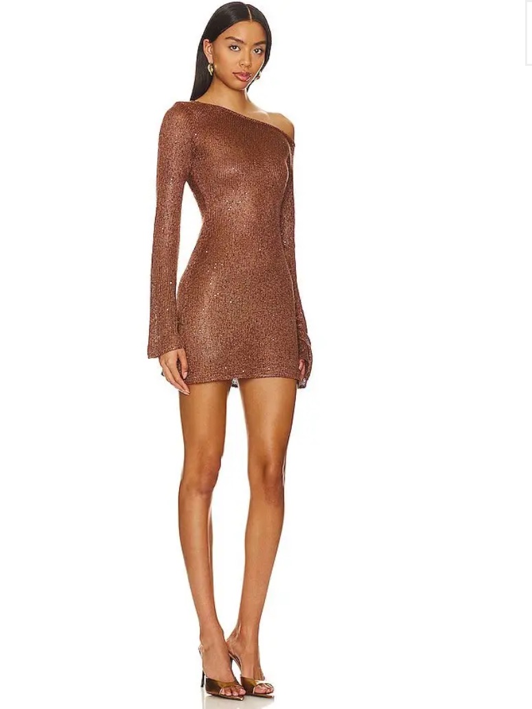 Maya Mini Dress Chocolate Sequin